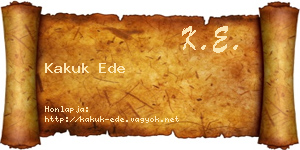 Kakuk Ede névjegykártya